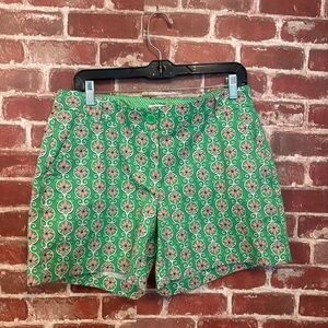 Crown & Ivy Green and Pink Patterned Women's Shorts